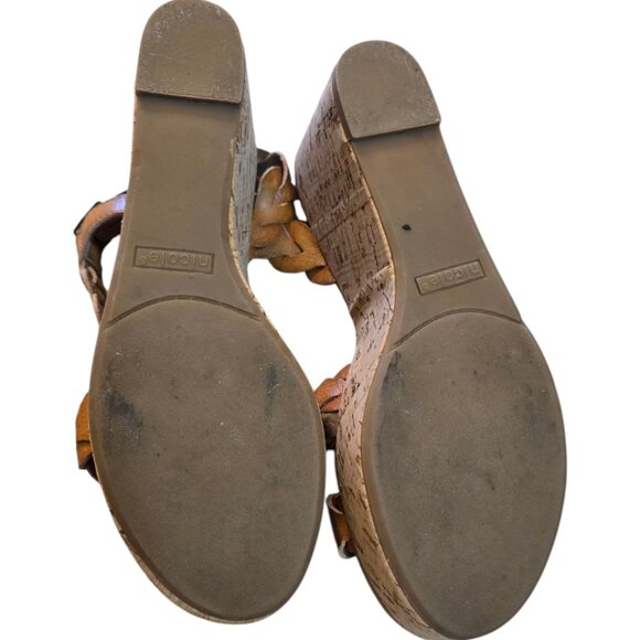 NICOLE  Brown Braided Cork Wedge Platform Sandals sz 8 - Picture 7 of 10